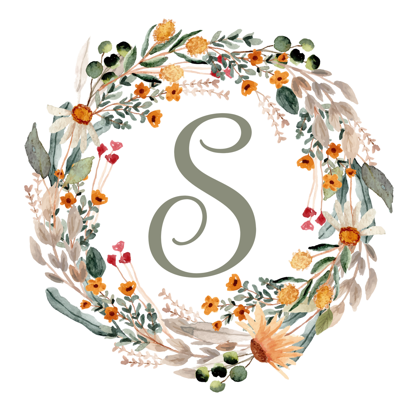 Floral Monogrammed Canvas Bag
