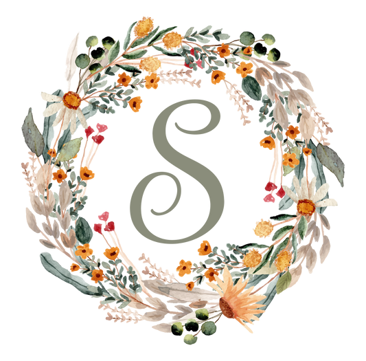 Floral Monogrammed Canvas Bag