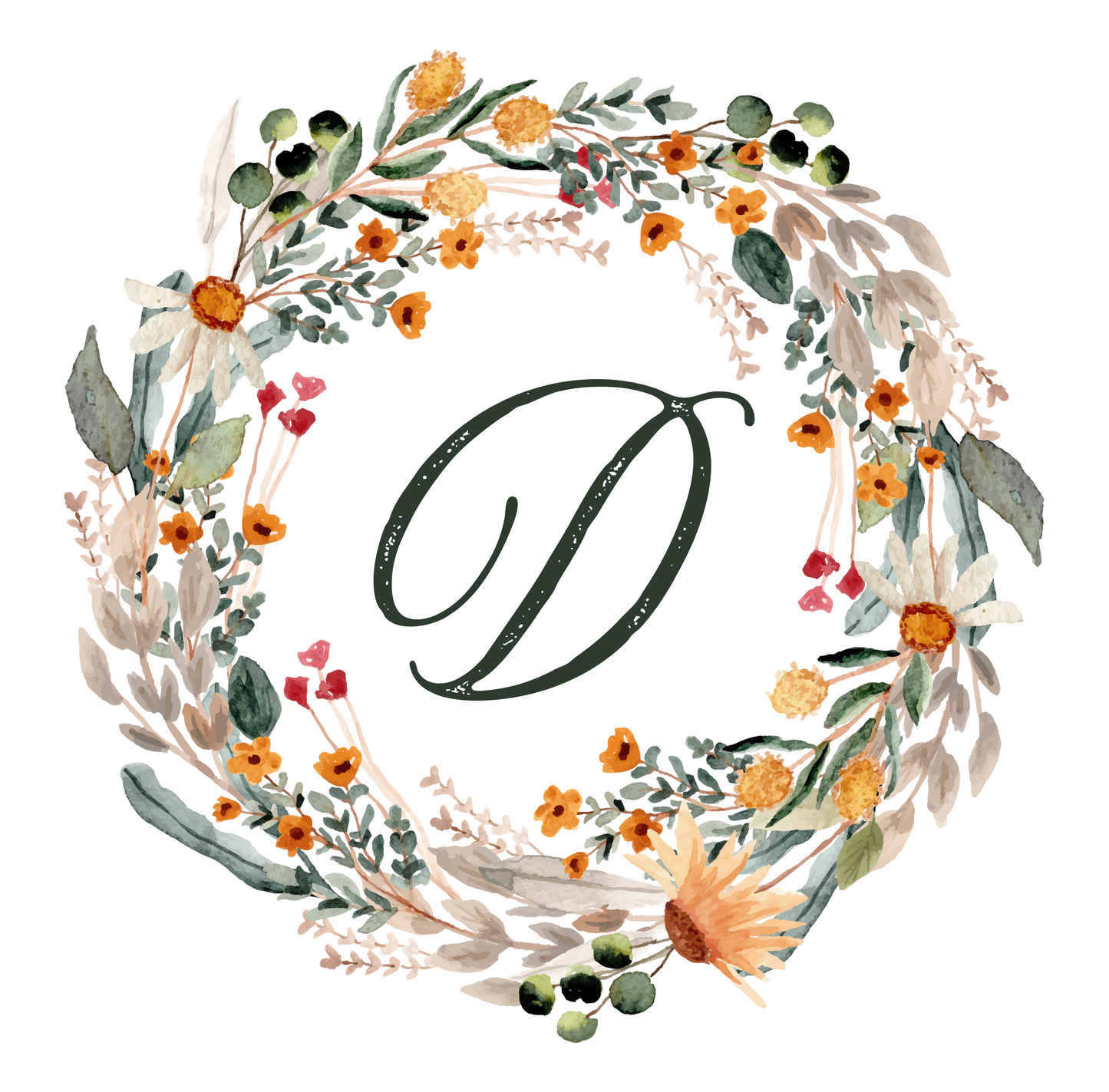 Floral Monogrammed Canvas Bag