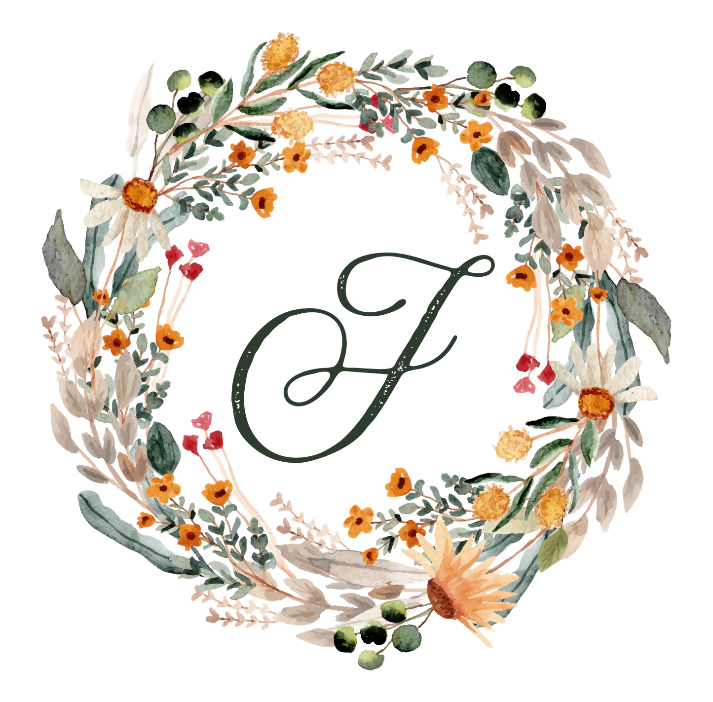 Floral Monogrammed Canvas Bag